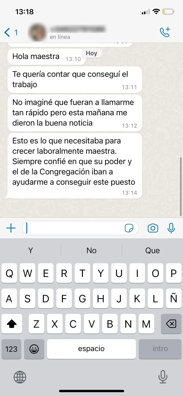 Captura de WhatsApp de una persona que escribió a la Maestra (1)